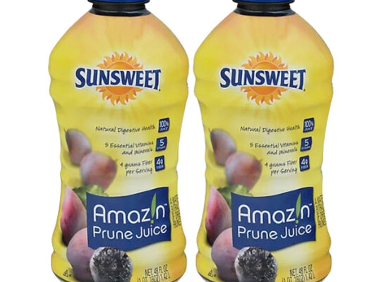 Sunsweet Prune Juice 32 Oz - 2 Packs - No Pulp - All Natural 100% Juice, 3 Grams Of Fiber Per Serving, Good Source For Potassium And Vitamins…